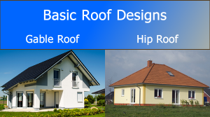 Examples Of Basic Roof Design Gable Roof and Hip Roof