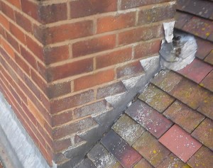 Lead flashing requring replacement
