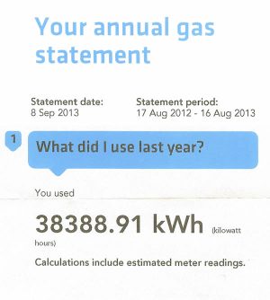 Example Annual Gas Statement Use to compare gas prices between gas suppliers