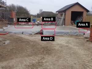 Floor Screed Just Laid Showing grey DPC